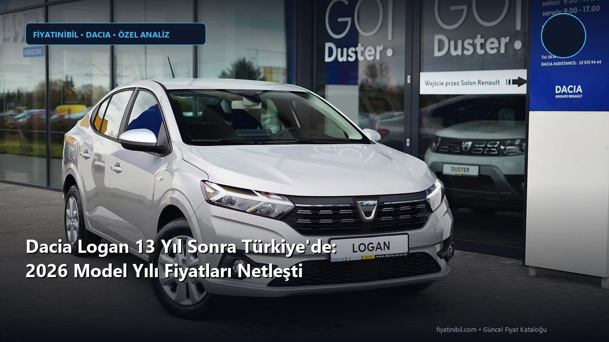 Dacia Logan 13 Yıl Sonra Türkiye’de: 2026 Model Yılı Fiyatları Netleşti